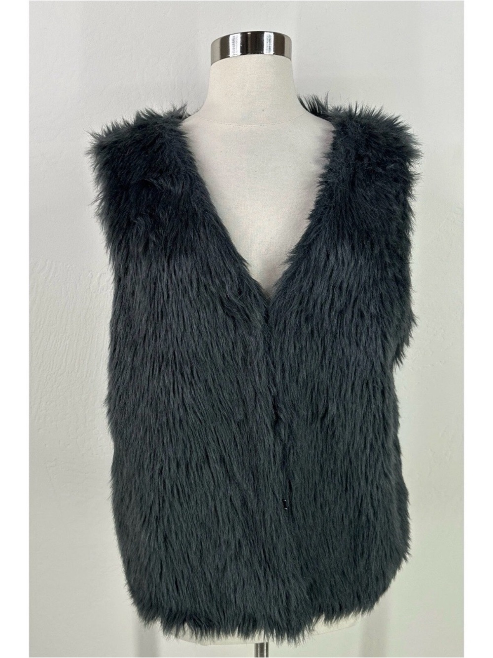 Charming Charlie Dark Green Faux Fur Vest